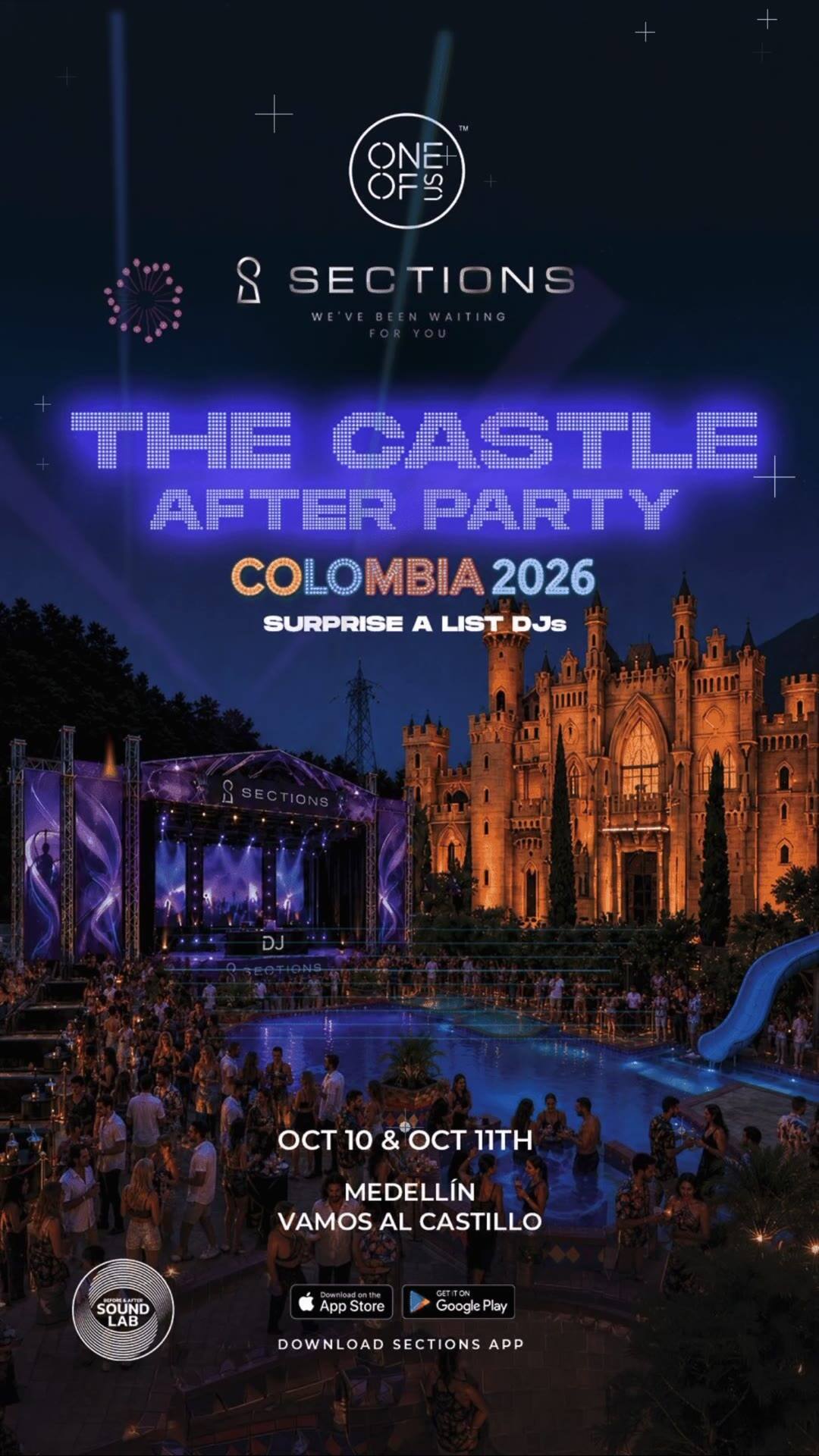 The Castle Party portrait flyer ready to save or share
